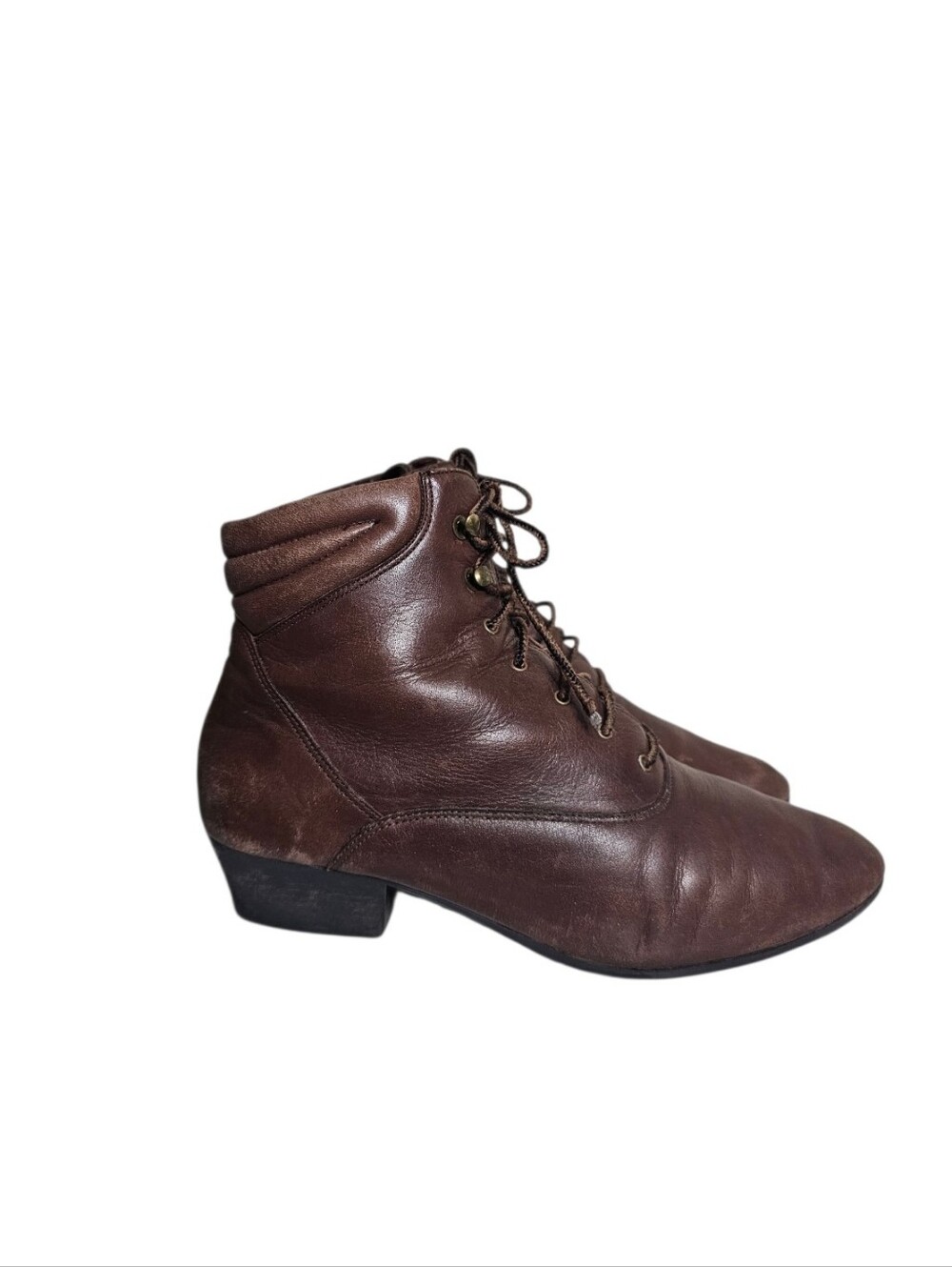 Vintage Danexx 80s Women's Lace Up Ankle Booties Brown 7.5